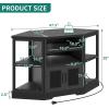 imageYITAHOME Corner TV Stand for 5550 Inch TV Farmhouse TV Stand for Living Room Entertainment Center with Storage ampamp Power Outlet TV Console Cabinet for Living Room Grey Wash ampamp Grey WhiteBlack