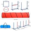 imageYITAHOME Dog Agility Equipments Includes Flirt Pole 3 Flying Discs 2 Agility Tunnel 3 Jumps 6 Weave Poles Pause Box Agility Course Set for Backyard Indoor Outdoor1Pc Tunnel