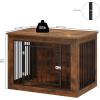 imageYITAHOME Dog Crate Furniture for Large Dogs Side End Table Modern Dogs Kennel Indoor up to 80 lb 2in1 IronWood Fusion Dog Cage with Waterproof Top Safety Corners Steel Lock43quot LRustic Brown
