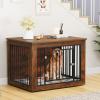 imageYITAHOME Dog Crate Furniture for Large Dogs Side End Table Modern Dogs Kennel Indoor up to 80 lb 2in1 IronWood Fusion Dog Cage with Waterproof Top Safety Corners Steel Lock43quot LRustic Brown