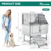 imageYITAHOME Dog Grooming Bathtub Professional Stainless Steel 304 Dog Bathing Station wRight Ramp Faucet Floor Grate 50in Pet Washing Station for Large Medium Small PetsLeft Door Ramp