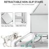 imageYITAHOME Dog Grooming Bathtub Professional Stainless Steel 304 Dog Bathing Station wRight Ramp Faucet Floor Grate 50in Pet Washing Station for Large Medium Small PetsLeft Door Ramp