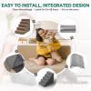 imageYITAHOME Dog Stairs for High Bed and Couch Premium Foam Dog Steps for Small Dogs Older Pets NonSlip Pet Stairs with HighStrength Boards Removable Washable Cover 5 Tiers Brown
