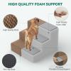 imageYITAHOME Dog Stairs for High Bed and Couch Premium Foam Dog Steps for Small Dogs Older Pets NonSlip Pet Stairs with HighStrength Boards Removable Washable Cover 5 Tiers Brown