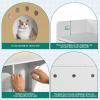 imageYITAHOME Double Cat Litter Box Enclosure with Shelves Tall Two Cat Litter Box Shelf Furniture with 2 Storage Cabinet Wooden Dual Litter Box Shelf with Cat House White 354quot L x 18quot W x 55quot H