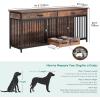 imageYITAHOME Double Dog Crate Furniture with Dog Feeder 748quot Wooden Decorative Dog Kennel Furniture Indoor Heavy Duty Dog Crate with Drawers 2 Room Divider for 2 Medium Large Dogs BrownBrown
