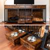 imageYITAHOME Double Dog Crate Furniture with Dog Feeder 748quot Wooden Decorative Dog Kennel Furniture Indoor Heavy Duty Dog Crate with Drawers 2 Room Divider for 2 Medium Large Dogs BrownBrown