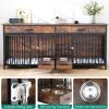 imageYITAHOME Double Dog Crate Furniture with Dog Feeder 748quot Wooden Decorative Dog Kennel Furniture Indoor Heavy Duty Dog Crate with Drawers 2 Room Divider for 2 Medium Large Dogs BrownBrown