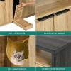 imageYITAHOME Double Hidden Cat Litter Box Enclosure with Power Outlet ampamp LED Light 60 Inch Dual Kitty Litter Box TV Stand Furniture for 2 Cats Wooden Cat Cabinet for Indoor Cats Grey OakGrey OakLed light
