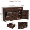 imageYITAHOME Double Tilt Out Trash Can Cabinet with Storage Two 10Gallon Kitchen Trash Can with 3 Drawers Kitchen Island Laundry Hamper Brown OakBrown Oak