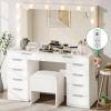 imageYITAHOME Dressing Table Set with Storage Stool ampamp Drawers