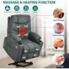 imageYITAHOME Electric Power Lift Recliner Chair for Elderly Fabric Recliner Chair with Massage and Heat Spacious Seat USB Ports Cup Holders Side Pockets Remote Control BrownDark Grey2