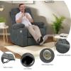 imageYITAHOME Electric Power Lift Recliner Chair for Elderly Fabric Recliner Chair with Massage and Heat Spacious Seat USB Ports Cup Holders Side Pockets Remote Control BrownDark Grey2