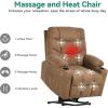 imageYITAHOME Electric Power Lift Recliner Chair for Elderly Fabric Recliner Chair with Massage and Heat Spacious Seat USB Ports Cup Holders Side Pockets Remote Control BrownBrown