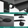 imageYITAHOME Electric Standing Desk with Drawer 55quot Standing Desk Adjustable Height Sit Stand Up Desk with Power Outlets ampamp LED Lights Home Office Desk with Memory Preset Black