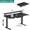 imageYITAHOME Electric Standing Desk with Drawer 55quot Standing Desk Adjustable Height Sit Stand Up Desk with Power Outlets ampamp LED Lights Home Office Desk with Memory Preset Black