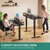 imageYITAHOME Electric Standing Desk with Drawer 55quot Standing Desk Adjustable Height Sit Stand Up Desk with Power Outlets ampamp LED Lights Home Office Desk with Memory Preset Black