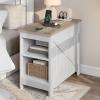 imageYITAHOME End Table with Charging Station Narrow Side Table with Storage Shelf Farmhouse Nightstand with Storage for Small Spaces Living Room Bedroom Grey Wash Set of 2Grey Wash