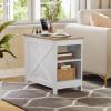 imageYITAHOME End Table with Charging Station Narrow Side Table with Storage Shelf Farmhouse Nightstand with Storage for Small Spaces Living Room Bedroom Grey Wash Set of 2Grey Wash