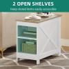 imageYITAHOME End Table with Charging Station Narrow Side Table with Storage Shelf Farmhouse Nightstand with Storage for Small Spaces Living Room Bedroom Grey Wash Set of 2Grey Wash