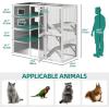 imageYITAHOME Extra Large Catio Outdoor Cat Enclosure 110 Inch Outside Cattery with Weatherproof Roof Scratcher Ramp Cat Space Capsule Bed 2 Bridges 2 Resting Houses 7 SolutionsGrey and White