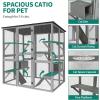 imageYITAHOME Extra Large Catio Outdoor Cat Enclosure 110 Inch Outside Cattery with Weatherproof Roof Scratcher Ramp Cat Space Capsule Bed 2 Bridges 2 Resting Houses 7 SolutionsGray