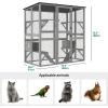 imageYITAHOME Extra Large Catio Outdoor Cat Enclosure 110 Inch Outside Cattery with Weatherproof Roof Scratcher Ramp Cat Space Capsule Bed 2 Bridges 2 Resting Houses 7 SolutionsGray