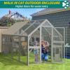 imageYITAHOME Extra Large Catio Outdoor Cat Enclosure 110 Inch Outside Cattery with Weatherproof Roof Scratcher Ramp Cat Space Capsule Bed 2 Bridges 2 Resting Houses 7 SolutionsGrey