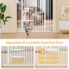 imageYITAHOME Extra Tall 55quot High Metal Dog Gate with Cat Door 295quot 48quot Wide Auto Close Pet Gate Indoor for Stairs Doorways House No Drilling Pressure Mount Sturdy White29548 Wide  551 Tall