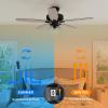 imageYITAHOME Farmhouse Ceiling Fan with Light and Remote 52 Inch Low Profile Flush Mount Ceiling Fan with Clear Seeded Glass Light Kit Quiet Reversible Motor 3 Speed Timer Oak and BlackBlack  Oak