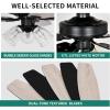 imageYITAHOME Farmhouse Ceiling Fan with Light and Remote 52 Inch Low Profile Flush Mount Ceiling Fan with Clear Seeded Glass Light Kit Quiet Reversible Motor 3 Speed Timer Oak and BlackBlack  Oak