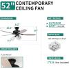 imageYITAHOME Farmhouse Ceiling Fan with Light and Remote 52 Inch Low Profile Flush Mount Ceiling Fan with Clear Seeded Glass Light Kit Quiet Reversible Motor 3 Speed Timer Oak and BlackBlack  Oak