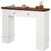 imageYITAHOME Farmhouse Console Table for Entryway with Storage Narrow Long Sofa Table Furniture with Nontip Kit Behind Couch Table for Hallway Living Room ampamp Bedroom Off White ampamp WalnutOff White  Walnut