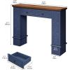imageYITAHOME Farmhouse Console Table for Entryway with Storage Narrow Long Sofa Table Furniture with Nontip Kit Behind Couch Table for Hallway Living Room ampamp Bedroom Off White ampamp WalnutNavy Blue  Walnut