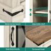 imageYITAHOME Farmhouse End Table Bedside Table with LED Lights Nightstand with Charging Station Adjustable Storage Shelf Sofa Side Coffee Table for Bedroom Living Room Off White Walnut GrainOff White  Walnut Grain