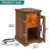 imageYITAHOME Farmhouse End Table Bedside Table with LED Lights Nightstand with Charging Station Adjustable Storage Shelf Sofa Side Coffee Table for Bedroom Living Room Off White Walnut GrainBrown