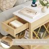 imageYITAHOME Farmhouse End Table Set of 2 Side Table with Power Outlets Nightstand with Drawer and Open Storage Rustic End Table for Living Room Sleeping Room Natural WalnutNatural Walnut