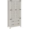imageYITAHOME Farmhouse Kitchen Pantry Cabinet 645quot Tall Storage Cabinet with 2 Drawers ampamp Adjustable Shelves Ideal for Kitchen Living Room or Entryway Oak BlackOffwhite