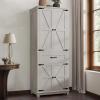 imageYITAHOME Farmhouse Kitchen Pantry Cabinet 645quot Tall Storage Cabinet with 2 Drawers ampamp Adjustable Shelves Ideal for Kitchen Living Room or Entryway Oak BlackWhite Oak