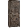 imageYITAHOME Farmhouse Kitchen Pantry Cabinet 645quot Tall Storage Cabinet with 2 Drawers ampamp Adjustable Shelves Ideal for Kitchen Living Room or Entryway Oak BlackDark Rustic Oak