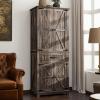 imageYITAHOME Farmhouse Kitchen Pantry Cabinet 645quot Tall Storage Cabinet with 2 Drawers ampamp Adjustable Shelves Ideal for Kitchen Living Room or Entryway Oak BlackDark Rustic Oak