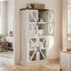 imageYITAHOME Farmhouse Kitchen Pantry Cabinet Freestanding Kitchen Hutch Tall Food Pantry for Living Room Dinning Room and Kitchen White
