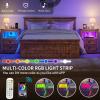 imageYITAHOME Farmhouse Nightstand with Charging Station 2 Drawers Night Stand for Bedroom LED Lights Heavy Duty End Table Side Table wOpen Shelf Retro BrownRetro Brown