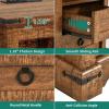 imageYITAHOME Farmhouse Nightstand with Charging Station 2 Drawers Night Stand for Bedroom LED Lights Heavy Duty End Table Side Table wOpen Shelf Retro BrownRetro Brown