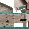 imageYITAHOME Farmhouse Nightstand with Charging Station Night Stands with Drawer for Bedroom Bedside Table with Lip for Small Space End Side Table with USB Ports and Outlets Set of 2 Rustic GreyGrey