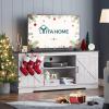 imageYITAHOME Farmhouse TV Stand for 65 Inch TV Mid Century Modern Entertainment Center with Double Barn Doors Rustic TV Media Console TV Cabinet for Living Room Dark OakGrey WhiteEspresso