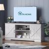 imageYITAHOME Farmhouse TV Stand for 65 Inch TV Mid Century Modern Entertainment Center with Double Barn Doors Rustic TV Media Console TV Cabinet for Living Room Dark OakGrey WhiteEspresso