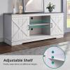 imageYITAHOME Farmhouse TV Stand for 65 Inch TV Mid Century Modern Entertainment Center with Double Barn Doors Rustic TV Media Console TV Cabinet for Living Room Dark OakGrey WhiteEspresso