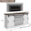 imageYITAHOME Farmhouse TV Stand for 65 Inch Television Stand Entertainment Center with Storage Cabinets and Sliding Barn Doors Rustic Media TV Console Table for Living Room Grey WhiteGrey WashWhiteBrown