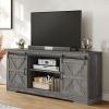 imageYITAHOME Farmhouse TV Stand for 65 Inch Television Stand Entertainment Center with Storage Cabinets and Sliding Barn Doors Rustic Media TV Console Table for Living Room Grey WhiteGrey WashGrey